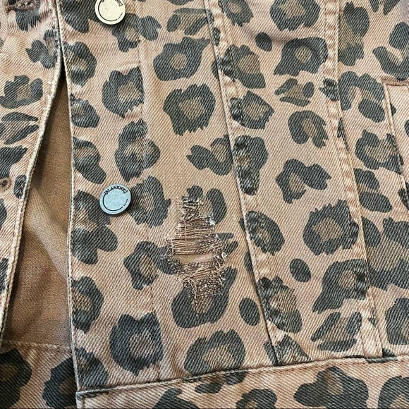 CHEETAH DENIM JACKET BACHELORETTE WIFE OF THE PARTY - Picture 6 of 9